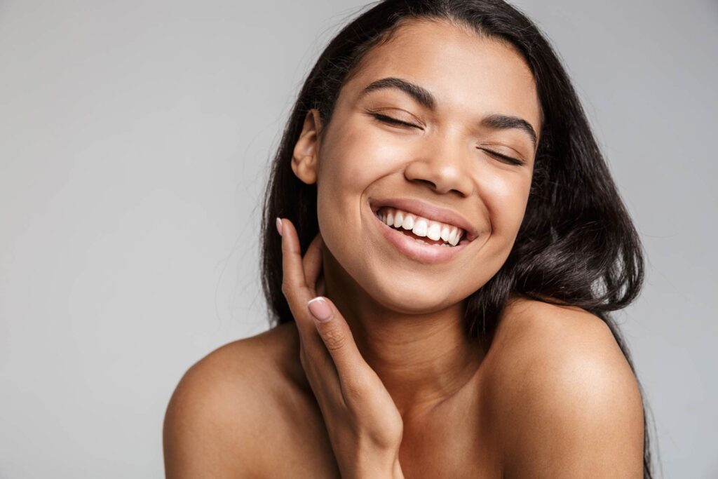 A women smiling