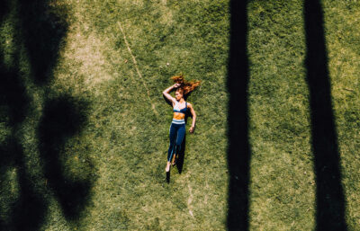 Women laying in the grass